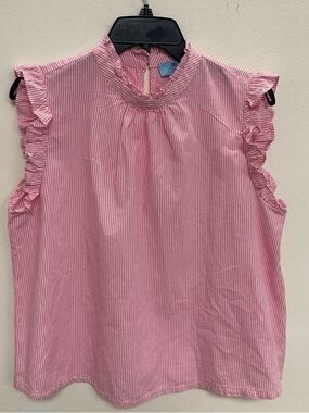 CECE stripes  flutter sleeve blouse L